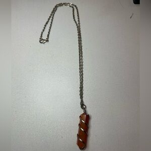 Elegant Silver and Brown Crystal Necklace